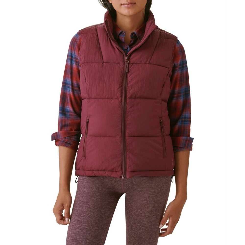 BASS OUTDOOR Women’s Puffer Vest – Quilted Gilet With Front Zipper, FIG, Medium - Picture 2 of 4